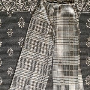 Plaid Wide Leg Pants